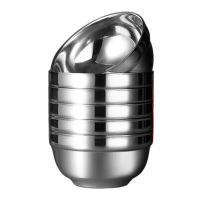 MAXCOOK美厨碗12cm双层隔热防烫304不锈钢碗6只装MCWA8771