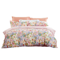 富安娜床品四件套纯棉北欧风南巷清风床单*1被罩*1枕套*2