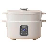 生活元素电煮锅麦饭石一体式智能款多功能家用电炖锅玛瑙灰J16