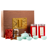 润虎茶叶组合金骏眉正山小种祁红滇红木纹茶天尊龙品礼盒装220g