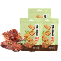 来伊份藤椒牛肉味蛋白素肉开袋即食丝丝纤维韧劲十足88g*3包