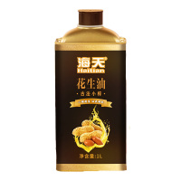 海天花生油小巧精致方便拿取新鲜醇厚传统工艺清亮甘润古法小榨铁桶装1L