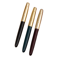 英雄钢笔中号镀金黄套铱金笔清洗维护简单便捷616(颜色随机)
