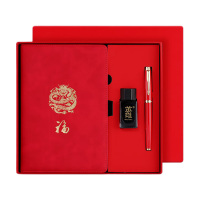 英雄钢笔大容量随身携带省心中国红笔记本套装1530(包装随机)
