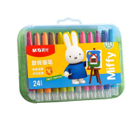 晨光蜡笔24色粗细适中好握持米菲PP盒旋转短款AGMX4325