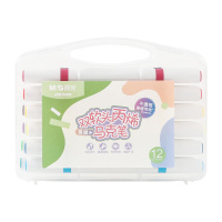 晨光马克笔12色笔触绵密丙烯三角易握双软头APMT8083