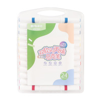 晨光马克笔24色便携收纳省心丙烯三角易握双软头APMT8084
