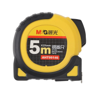 晨光钢卷尺5m自由停顿防摔耐用自停顿包胶款AHT99146
