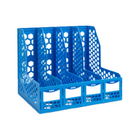 晨光文件筐文件收纳整理简单安装便捷四联蓝色ADM929R8B