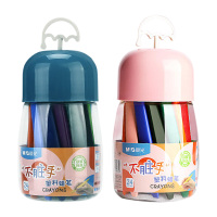 晨光蜡笔24色*2筒耐摔不易断不脏手塑料桶装AGMX4232
