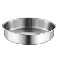 美厨平底盘碟18cm304不锈钢加深直身耐用MCWA4199