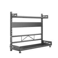 美厨置物架30cm双层台面可调节高度可放调料枪灰色MCZW1057