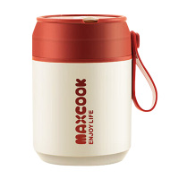 美厨汤杯550ml不锈钢大容量坚固耐用双层中空珊瑚红MCB0382