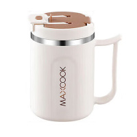 美厨马克杯500ml握持舒适大容量不锈钢咖啡色MCB6834