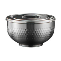 美厨碗16cm304不锈钢家用双层隔热多用钢盖MCWA1716