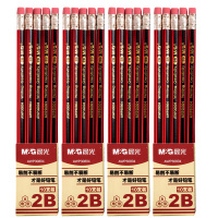 晨光木杆铅笔10支*4盒手感好红黑抽条六角2BAWP30804