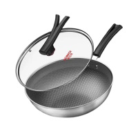 康巴赫炒锅套装32cm不锈钢蜂窝锅可立锅盖钢铲KGQ-C32Z