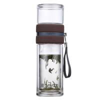 富光玻璃杯240ml双层茶水分离G1609-SH-240