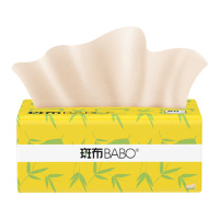 斑布抽纸自然真本色无原生竹浆90抽*4包*1提