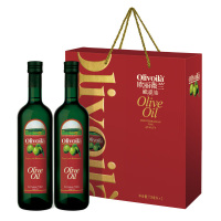 欧丽薇兰橄榄油食用油特级初榨红色礼盒装718ml*2瓶
