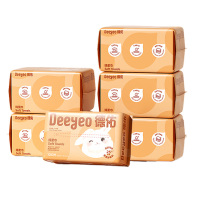 德佑洗脸巾100片*6包绵柔巾平纹小白兔2001DYCT231(包装随机)