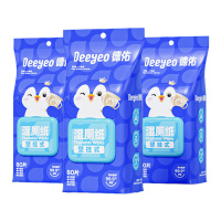 德佑湿厕纸80片*3包舒适企鹅壁挂式2007DYWP136(包装随机)