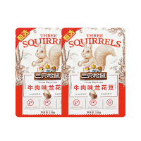 三只松鼠兰花豆牛肉味休闲零食小吃干果炒货100g*2袋