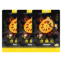 三只松鼠脆藕新鲜香辣藕片卤味零食休闲小吃黑鸭味150g*3袋