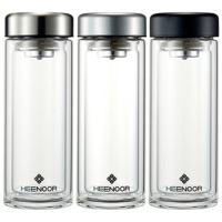 希诺玻璃杯280ml精品款便携耐用N-6566(颜色随机)