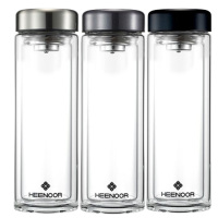 希诺玻璃杯410ml精品款便携耐用N-6569(颜色随机)