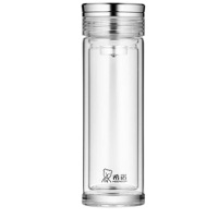 希诺玻璃杯300ml密封防漏户外便携双层防烫本色XN-7052