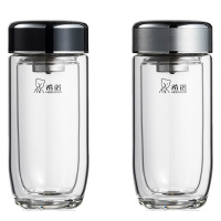 希诺玻璃杯280ml密封防漏户外便携XN-1917(颜色随机)