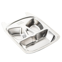 美厨快餐盘304不锈钢儿童餐盘蝙蝠英雄MCFT8992