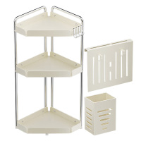 MAXCOOK美厨置物架3层多功能转角奶油白MCZW1170