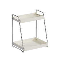 MAXCOOK美厨置物架中号双层带挂钩奶油白MCZW2092