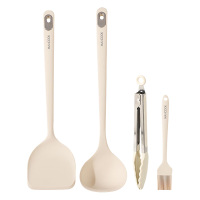 MAXCOOK美厨厨房4件套铲勺油刷食物夹MCCU3341
