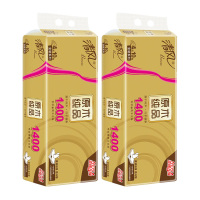 清风卫生纸4层140克10卷*2提易撕取原木金装款B22AFJ3-2
