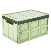 尚烤佳收纳箱30L可折叠收纳敞开式开门镂空提手青柠款LS-677