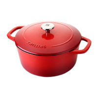 双立人汤锅24cm珐琅铸铁锅独特造型樱桃红40501-463