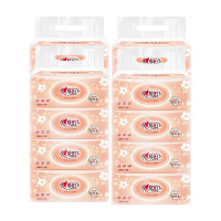 心相印面巾纸150抽*4提*16包纸质细腻经典款DT22150包-16