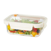 苏泊尔保鲜盒400ml玻璃密封防漏奶酪白KFC40AK10