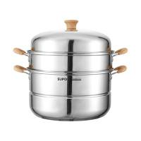 苏泊尔蒸锅28cm真味鲜双层复底木韵系列EZ28JBS16