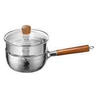 张小泉奶锅18cm无涂层不粘锅隔热手柄带蒸格C32230200