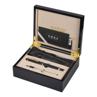 英雄钢笔12K金笔轻盈1111木盒礼盒黑檀木雕刻款8101