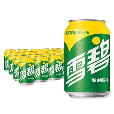 雪碧柠檬味汽水碳酸饮料 330ml*24听装 整箱(新旧包装随机发货)