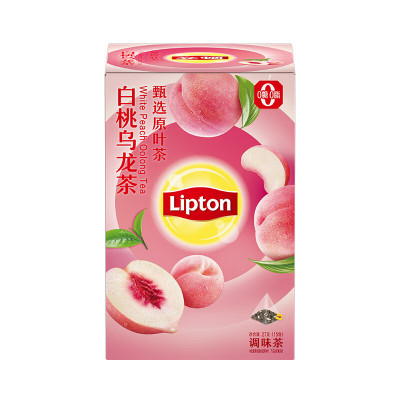 立顿(Lipton) 白桃乌龙茶调味茶 独立三角茶包15包27g