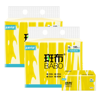 斑布(BABO)竹间系列本色抽纸3层100抽*16包(BTR100D16)*2提/组