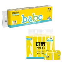 斑布生活用纸12卷纸+16抽纸组合(BJPJ165A12+BTR100D16)