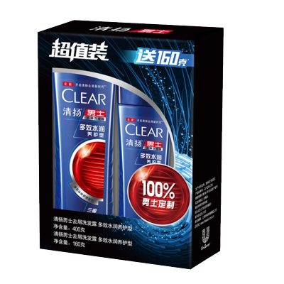 清扬(CLEAR)男士去屑洗发露洗发水多效水润养护型(400ml+160ml)