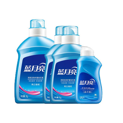 蓝月亮薰衣草亮白洗衣液4瓶(2kg*1瓶+1kg*2瓶+白兰旅行装80g*1瓶)共4.08kg